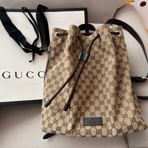 Gucci Canvas Rucksack Drawstring Backpack